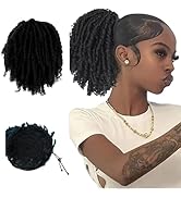 SDZNYQT 8”Dreadlock Drawstring Ponytail Faux locs Ponytail Synthetic Bun Crochet Braids Hairpiece...