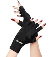 AIRSEE Premium UPF 50+ UV Protection Gloves for Gel Manicures - Fingerless Design for Professiona...