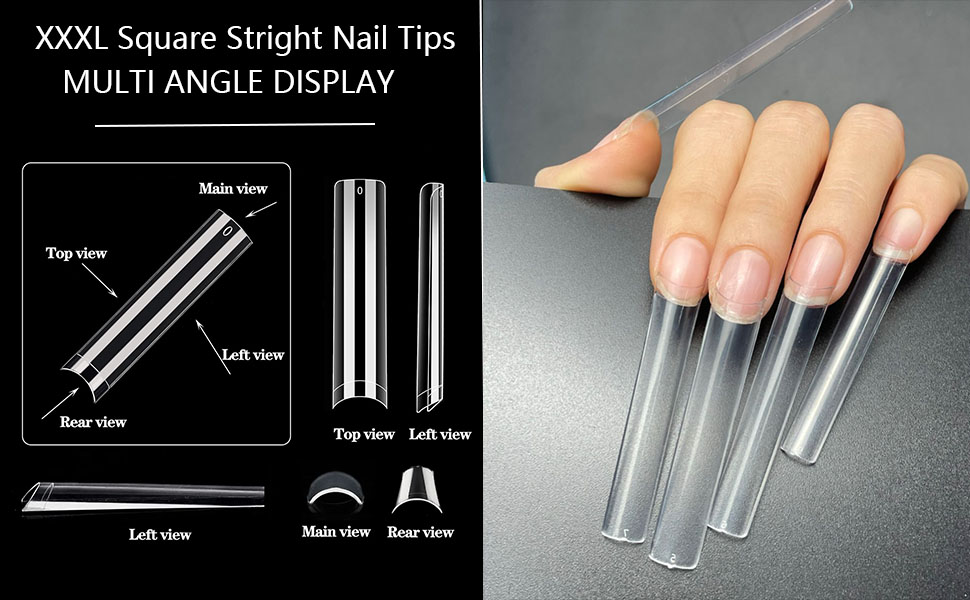 Extra Long Acrylic Nail Tips Half Cover 