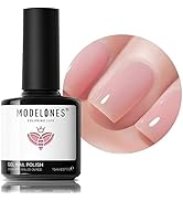 modelones Nude Pink Gel Nail Polish,1 Pcs 15 ML Transparent Jelly Nude Sheer Pink Gel Polish, Soa...