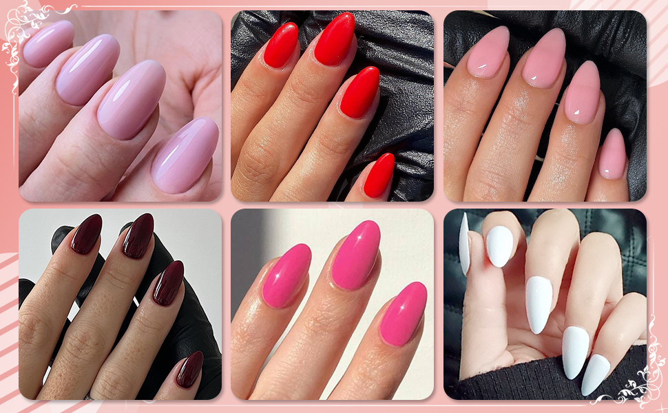 white almond press on nails short stiletto glue on nails black fake nails nude french tips press on