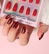 Morily Nude Pink Press on Nails Short, Square Shaped Gloosy Fake Stick on Nails for Women in 16 S...