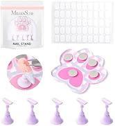 MelodySusie Update Nail Stand for Press Ons, Cute Cat Claw Magnetic Base for Painting Display Hol...