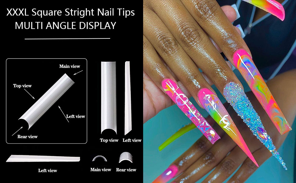 Straight Square Flat Nails Tips