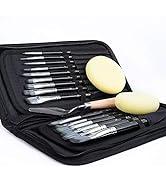 Artify 15 pcs Paint Brush Set for Acrylic Oil Watercolor Gouache Painting Includes Pop-up Carryin...
