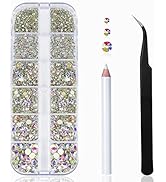 HUETFAT 2400 Pieces Flat Back Gems Round Crystal AB Rhinestones 6 Sizes (1.9-4.5 mm) with Storage...