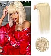 SDZNYQT 14inch Straight Hair Topper with Fringe for Thinning Hair Women Clip in Hairpieces Woman ...
