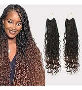 18 Inch Goddess Box Braids Crochet Hair With Curly Ends Bohomian Box Braids Crochet Braids Synthe...
