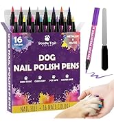 16 Metallic & Matte Dog Nail Polish Pens Quick Dry and Dog Nail File, Pet Safe, Non Toxic Nail Po...