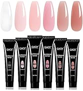 GAOY Poly Gel Set, Nail Extension Gel kit, 6 Colors Pinkish Nude Clear Builder Gel Nail Enhanceme...
