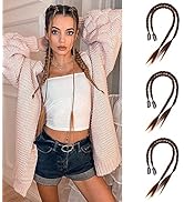 6Pcs Braid Hair Extensions Baby Braids Front Side Bang Curtain Straight Ponytail Clip in Hair Ext...