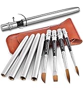 Sable Travel Watercolor Brushes, Fuumuui 4pcs Kolinsky Sable Watercolor Travel Brushes with Leath...