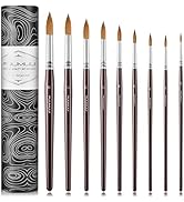 Sable Watercolor Brushes 9pcs Professional Superior Kolinsky Watercolor Paint Brushes for Artists...