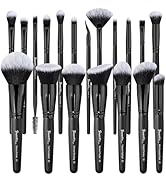 Bueart Design 19Pcs ULTRA SOFT Black labeled DENSE HAIR Makeup Brushes set