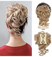 SDZNYQT Claw Messy Bun Hair Pieces Clip Wavy Curly Hair Chignon Clip in Hairpieces Tousled Updo D...
