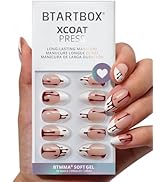 BTArtbox French Tips Press On Nails - Blood Drip, Bloody Short Almond Halloween Press On Nails wi...