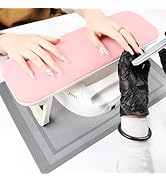 ASTONFOG Big Arm Rest for Nails, Foldable PU Leather Nail Hand Rest for Acrylic Nails, Non-Slip H...