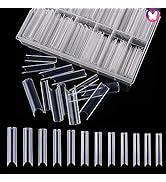GoLashFun XXL Nail Tips Square Clear,120PCS 1.77 Inch 2XL Straight Tapered Square Half Cover NO C...