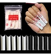 1000pcs Nail Tips XXL Extra Long Straight Square Tips C Curve Half Cover False Nails French Acryl...