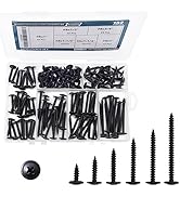 JEGONFRI #8 Modified Truss Head Black Wood Screws Assortment Kit, 132 pcs, Phillips Drive, Wood S...