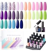 Gellen Gel Nail Polish, 16 Colors Gel Nail Polish Set, Glitter Tones Nail U V Gel Polish Kit, Inc...