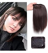 SDZNYQT 14 inch Straight Hair Topper with Fringe for Thinning Hair Women Clip in Hairpieces Woman...