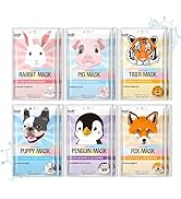 Epielle Character Sheet Masks | Animal Spa Mask Korean Beauty Mask -For All Skin Types, (Pack of ...
