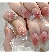 NNIPRAIYE Ombre Press on Nails Medium Length Acrylic Fake Nails Coffin Press ons Artificial Full ...