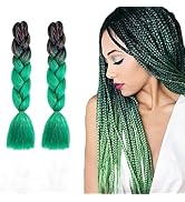 Ombre Braiding Hair Extensions with Tinsel, 2Pack/Lot Ombre Sparkly Braiding Hair for Twist Croch...