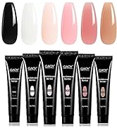 GAOY Poly Gel Set, Nail Extension Gel kit, 6 Classic Colors Pink Nude Black Builder Gel Nail Enha...