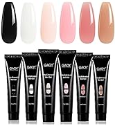 GAOY Poly Gel Set, Nail Extension Gel kit, 6 Classic Colors Pink Nude Black Builder Gel Nail Enha...