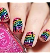 24Pcs Cheetah Press on Nails Short Square Fake Nails Colorful Leopard Print False Nails Rainbow G...