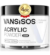 VANSISOS Clear Acrylic Powder 4.23oz: Professional Acrylic Nail Powder Polymer Large Capacity Upg...