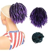 SDZNYQT 8”Dreadlock Drawstring Ponytail Faux locs Ponytail Synthetic Bun Crochet Braids Hairpiece...