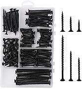 JEGONFRI High Hardness Drywall Screws Assortment Kit, 166 pcs, Coarse Thread, Phillips Drive, Bla...