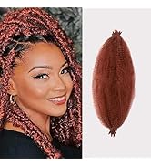 Marley Hair 16 Inch Springy Afro Twist Hair 3 Packs Pre-Separated Kinky Twist Crochet Hair Braids...