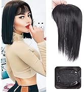 SDZNYQT 14 inch Straight Hair Topper with Fringe for Thinning Hair Women Clip in Hairpieces Woman...