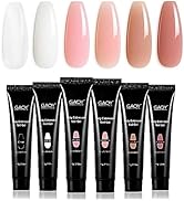 GAOY Poly Gel Set, Nail Extension Gel, 6 Colors Nude Pink Builder Gel Nail Enhancement Gel for Be...