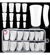 GoLashFun Duck Nail Tips for Acrylic Nails Professional,120PCS White Duck Fan Flare Full Cover Ge...