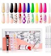 Gellen Liner Gel Nail Polish Set, 12 Colors Gel Nail Art Polish 10ml Nail Polish Gel Art Liners S...