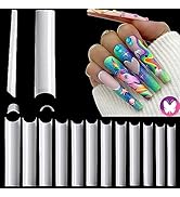 GoLashFun 120PCS XXXL Square Tips for Acrylic Nails,2.16 Inch Natural XXXL No C Curve Straight Ta...