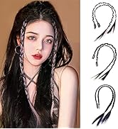 6Pcs Braid Hair Extensions Baby Braids Front Side Bang Curtain Straight Ponytail Clip in Hair Ext...
