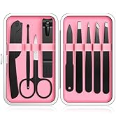 Yougai Tweezers Set, 9 Pcs Professional Stainless Steel Tweezers Kit for Women Facial Hair, Preci...