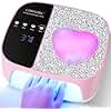 LIMEGIRL UV LED Nail Lamp Kit for Gel Polish Professional Fast Curing Pink Dryer Light Set with 4 Timer Settings Cordless Rechargeable Nail Art Cure Machine for Manicure Pedicure at Home and Salon