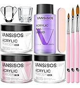 Acrylic Nail Kit for Beginners: Clear White Pink Acrylic Powder and Liquid Set Professional Nails...