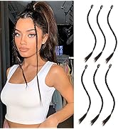 6Pcs Braid Hair Extensions Baby Braids Front Side Bang Curtain Straight Ponytail Clip in Hair Ext...