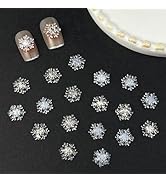 50Pcs Christmas Nail Charms Snowflakes Nail Art Charms 3D Resin Christmas Nail Jewelry Design Win...