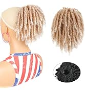 SDZNYQT 8”Dreadlock Drawstring Ponytail Faux locs Ponytail Synthetic Bun Crochet Braids Hairpiece...
