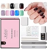 240Pcs 10Packs Press-On Nails Short Square Artificial Fake False Nails Set with Nails Glue, Full ...