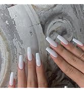 NNIPRAIYE Press on Nails Medium Length Acrylic Fake Nails Coffin Press ons Artificial Full Cover ...
